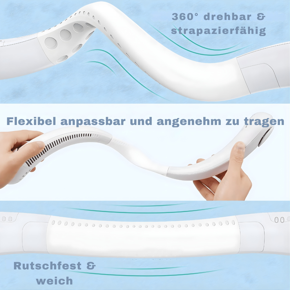 Nackenventilator | Tragbar, Wiederaufladbar, Freihändig
