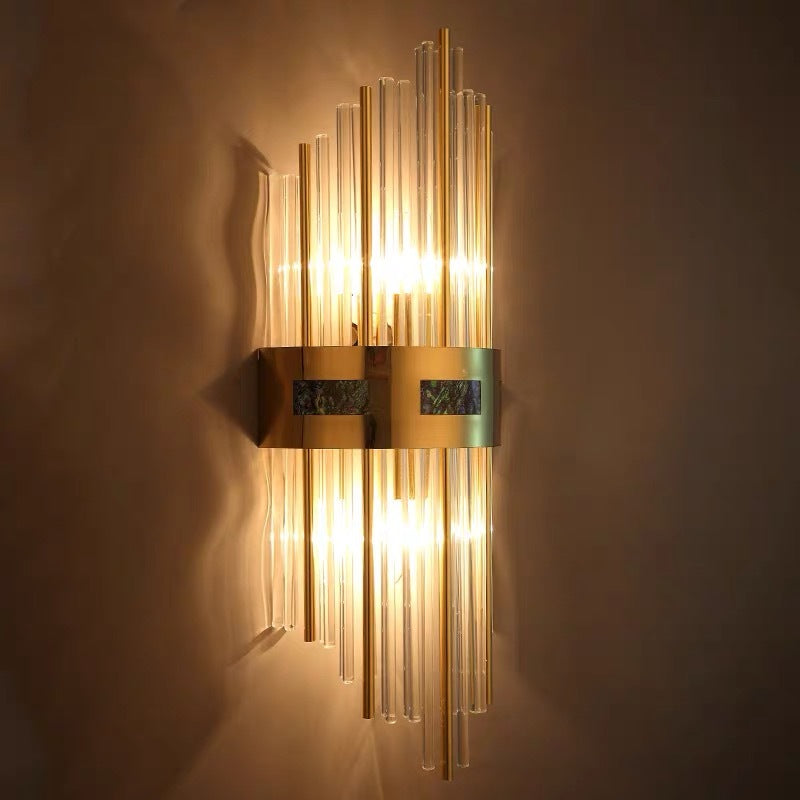 Brillora LED-Wandleuchte mit Kristall – Luxus Design in Gold für Wohnzimmer