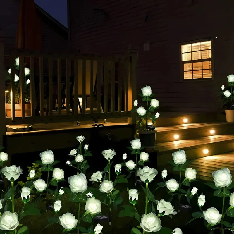 LumoBloom Solar Gartenlichter  Blumenoptik bunt für Außenbereich