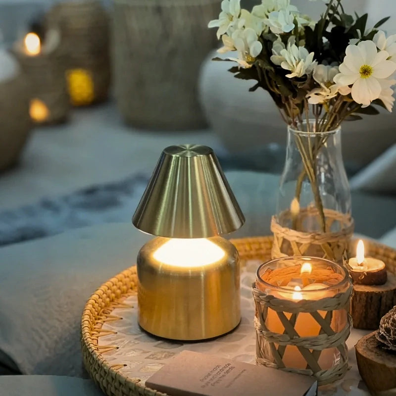 LumaAura – Moderne LED-Tischlampe, dimmbar, Weiß, Wohnzimmer