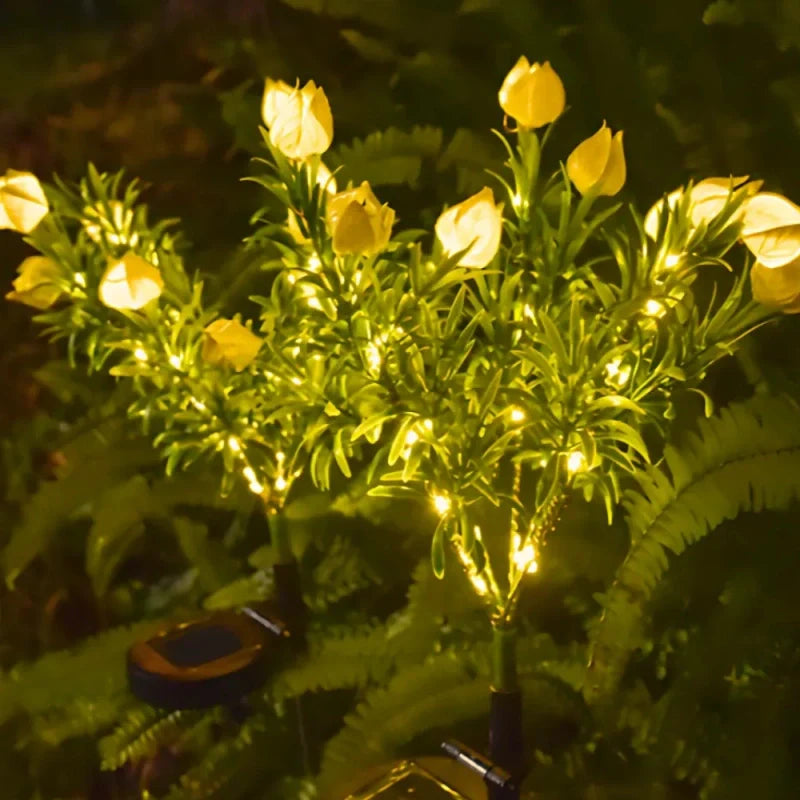 LumoBloom Solar Gartenlichter  Blumenoptik bunt für Außenbereich