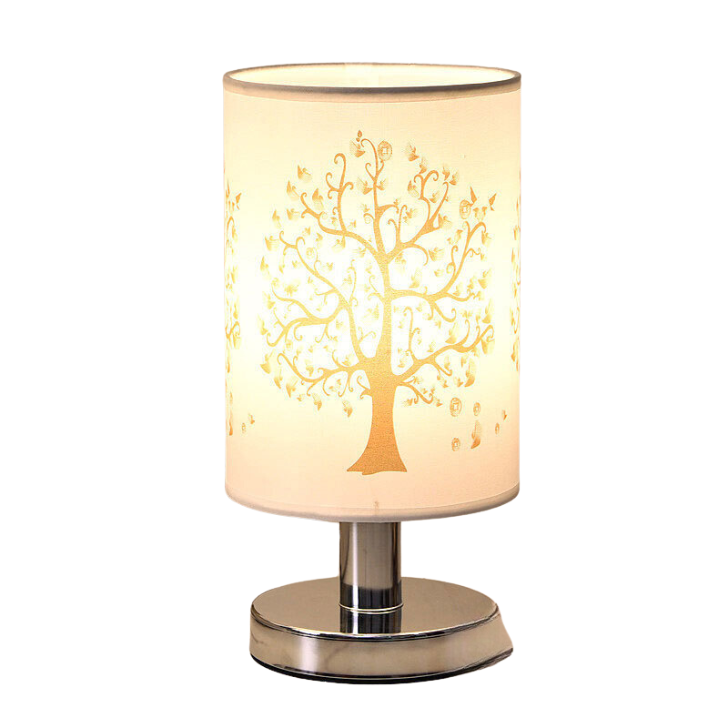 ClearGlow - Moderne weiße Lampe mit Holzsockel