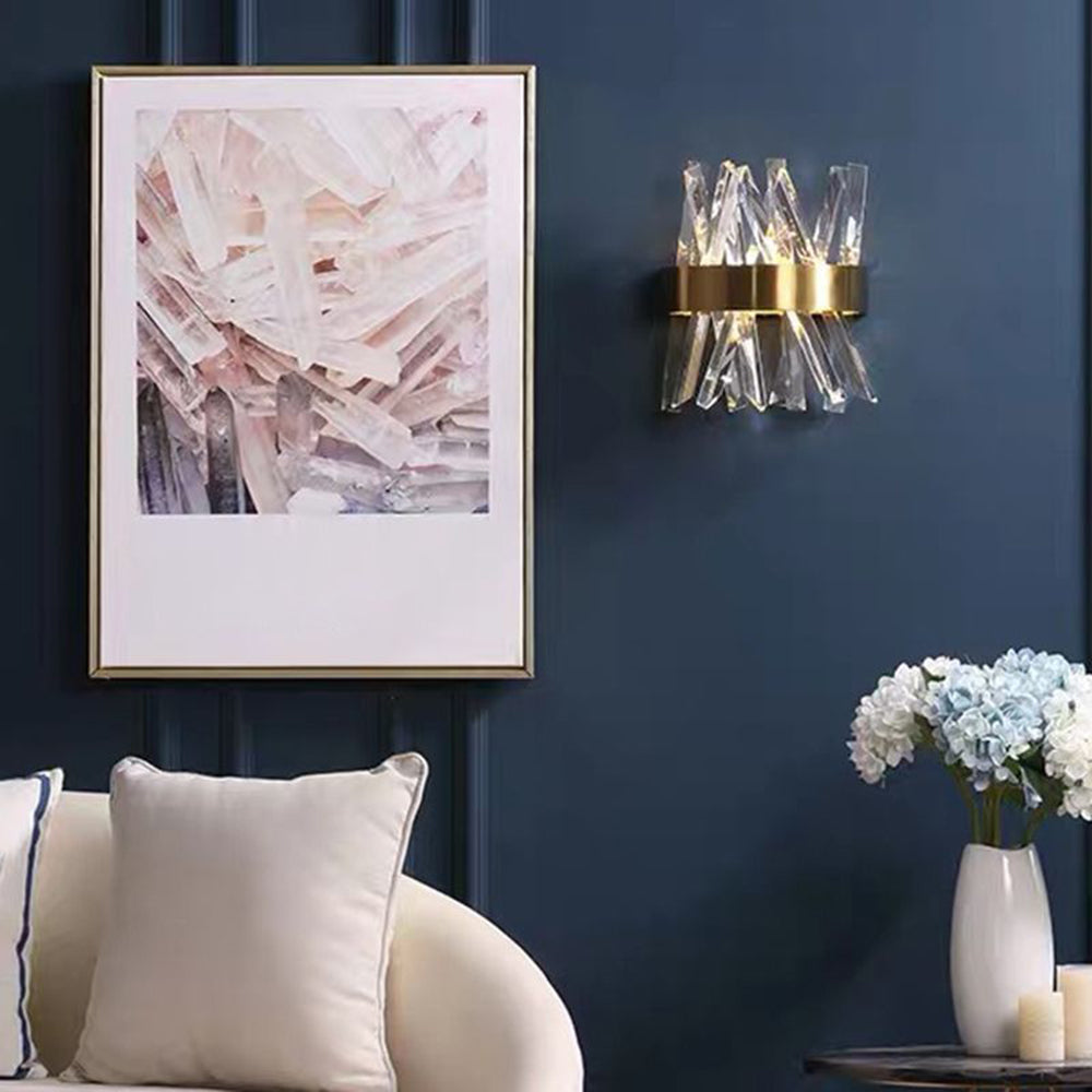 CrystalGold – LED-Wandleuchte mit Gold & Kristall