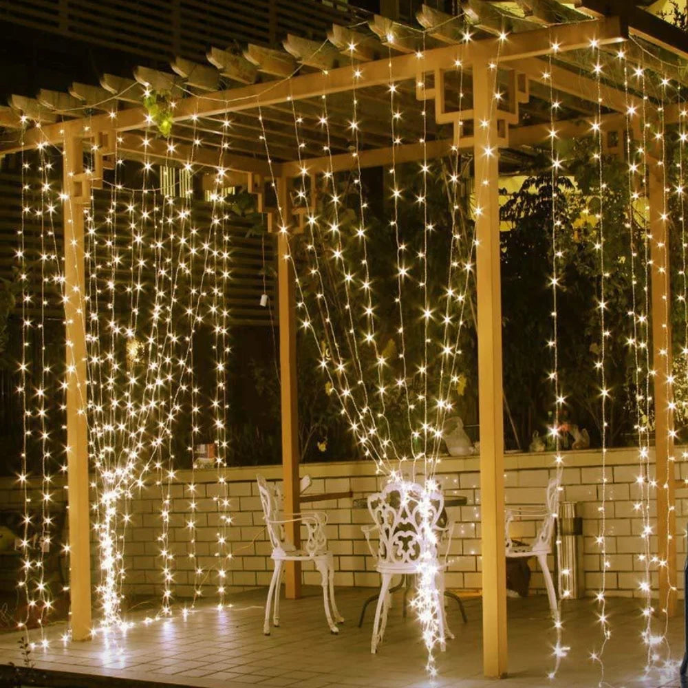 LumiViel Lichtervorhang Warmweiß LED Deko für Garten & Balkon