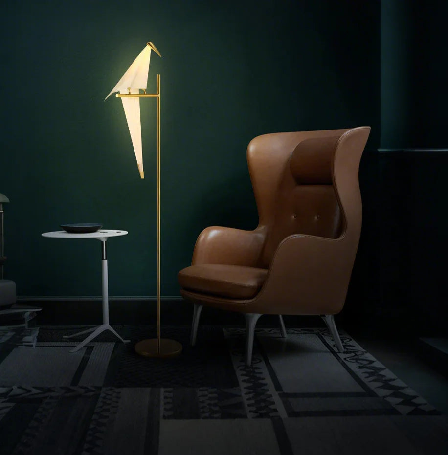 Origami Tischlampe Vogelform – LED – Warmes Licht – Schreibtisch