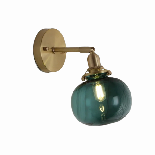 LichtZen - Nordisch moderne Wandleuchte mit Zugschalter - Glas und Eisen für Schlafzimmer oder Bad