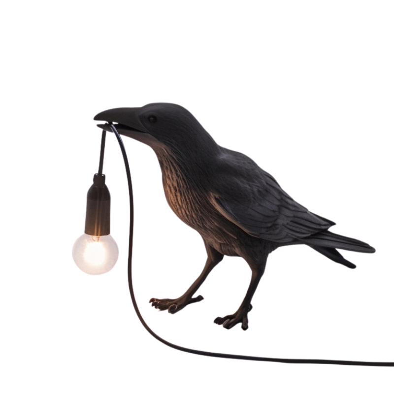 AvianGlow - Künstlerische Tischlampe aus Harz für das Schlafzimmer