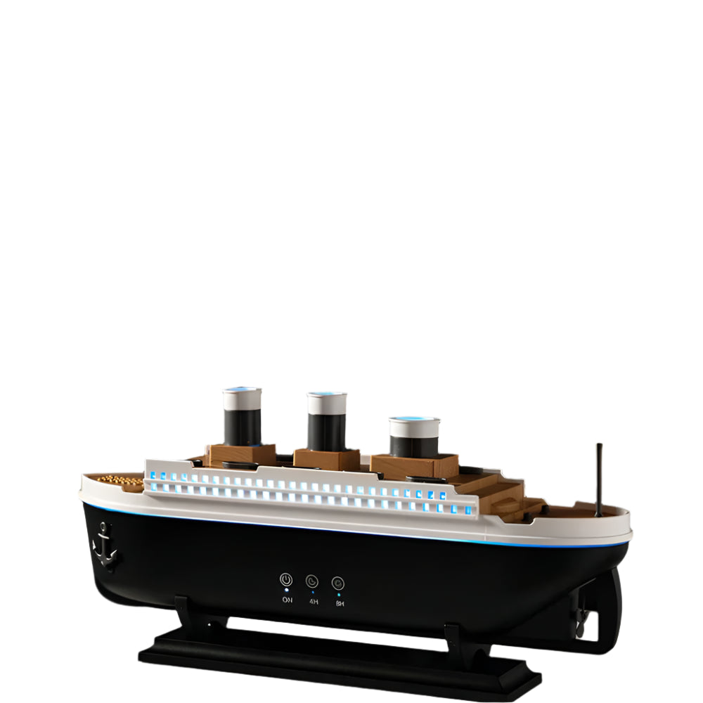 AquaDamp Mini-Luftbefeuchter Schiff-Design LED Weiß für Schlafzimmer