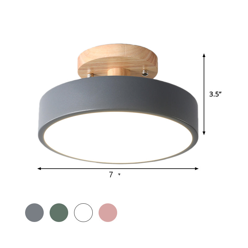 WoodTone - Skandinavische Trommel-LED-Deckenlampe