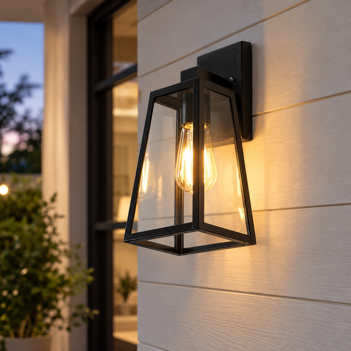 LED-Außenwandleuchte – Warmweiß, IP65, Mattschwarz, Vintage-Design für Eingang und Fassade
