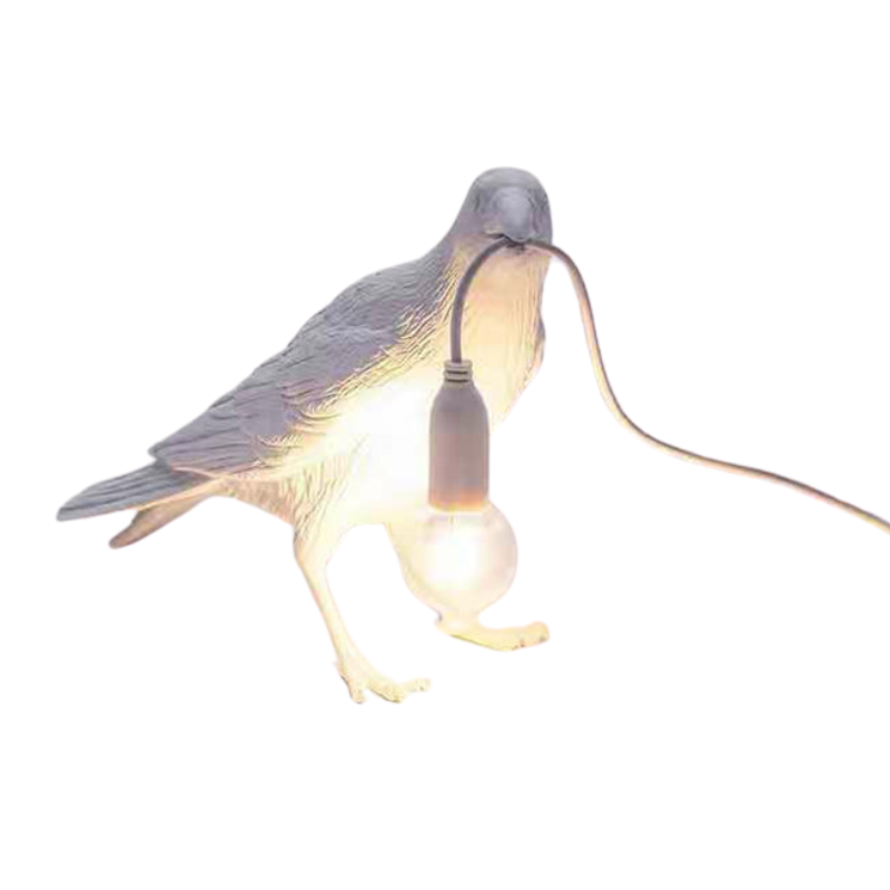 AvianGlow - Künstlerische Tischlampe aus Harz für das Schlafzimmer