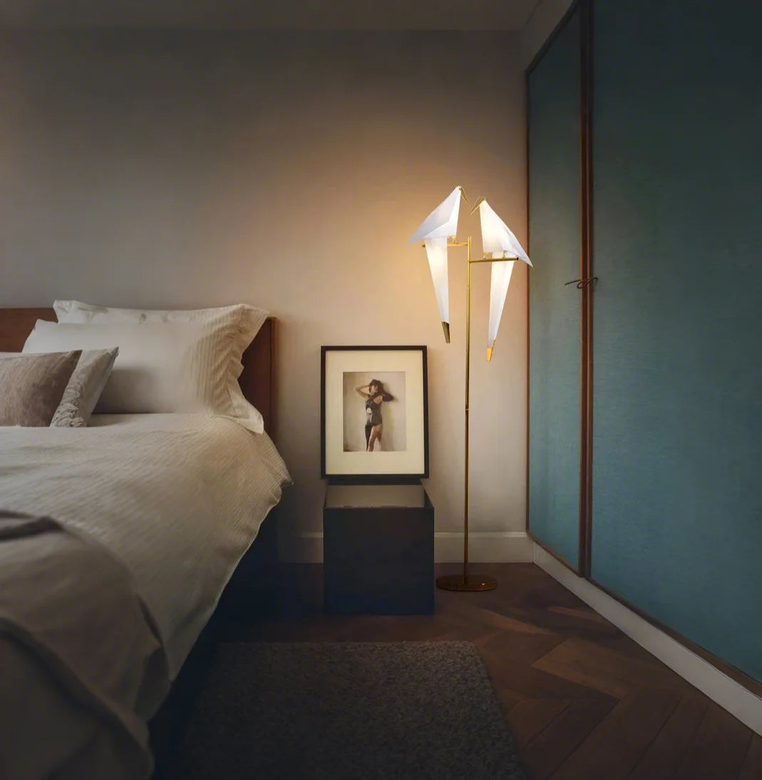 Origami Tischlampe Vogelform – LED – Warmes Licht – Schreibtisch