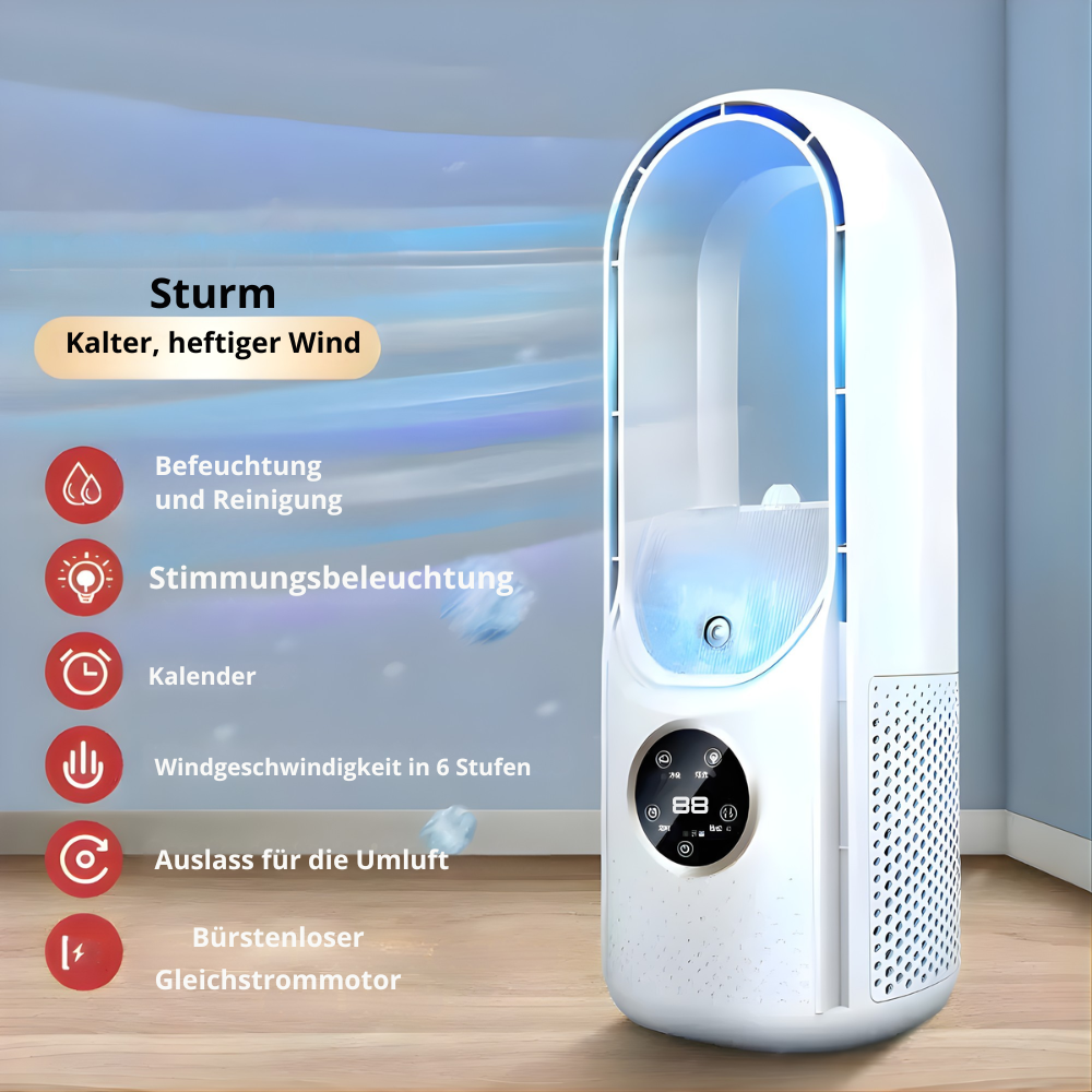 Mobile Klimaanlage | Flügelloses Design, LED-Anzeige