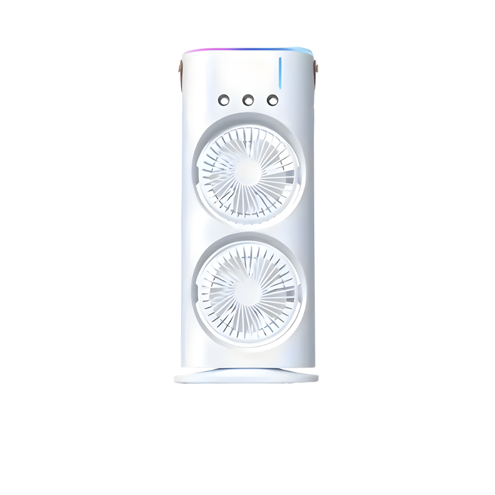 Tragbarer Ventilator | Doppelkopf-Design, USB-Ladefunktion