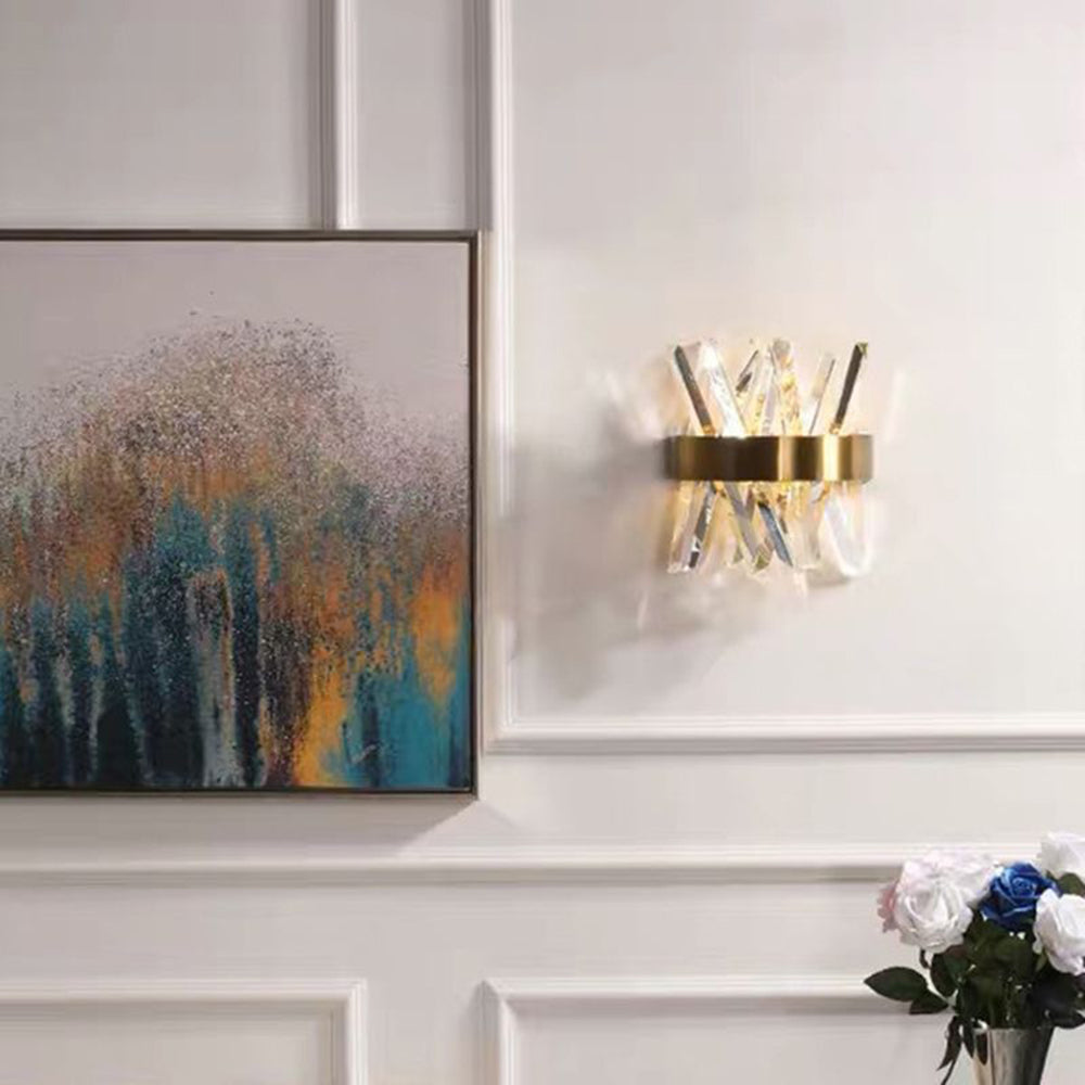 CrystalGold – LED-Wandleuchte mit Gold & Kristall