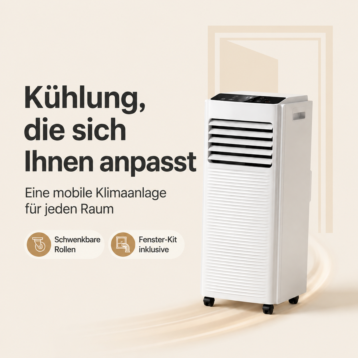 Mobile Klimaanlage 7000 BTU, Entfeuchtungsfunktion, Timer