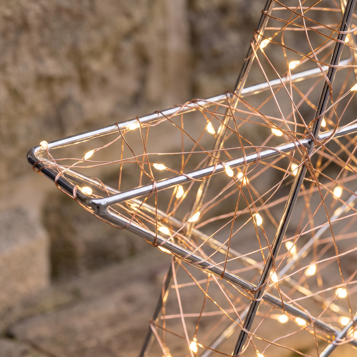 3D LED Stern 35 cm mit 200 Micro LEDs, Weihnachtsdeko innen und außen mit Timer
