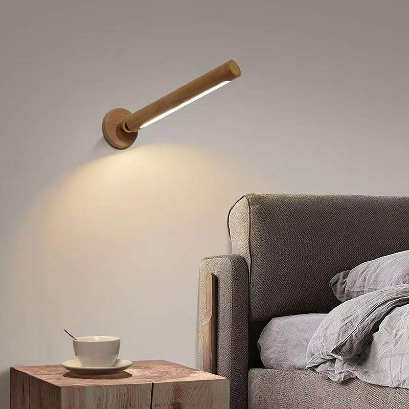 OakLume - Schlanke wiederaufladbare Wandlampe aus Holz