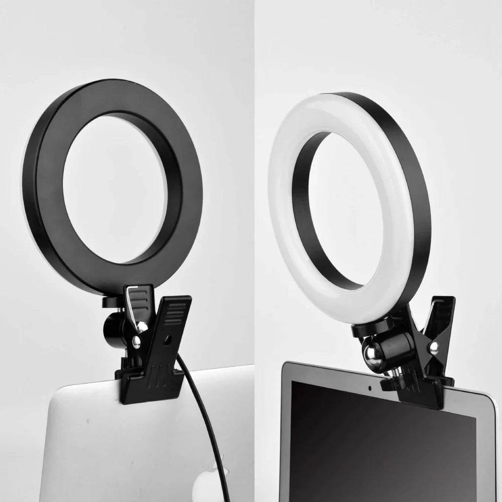 LumiKreis LED Ringlicht Modern Dimmbar Weiß für Schreibtisch