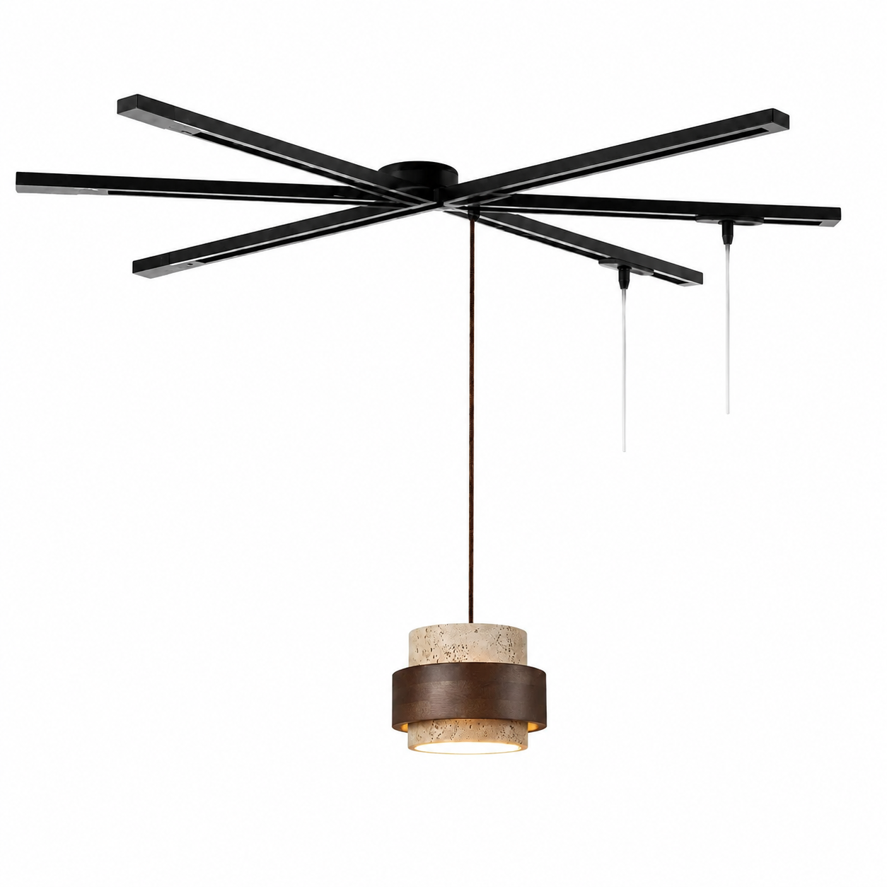 Deckenschiene Aluminium Schwarz 100 cm – Drehbar, Beweglich, Deckenmontage