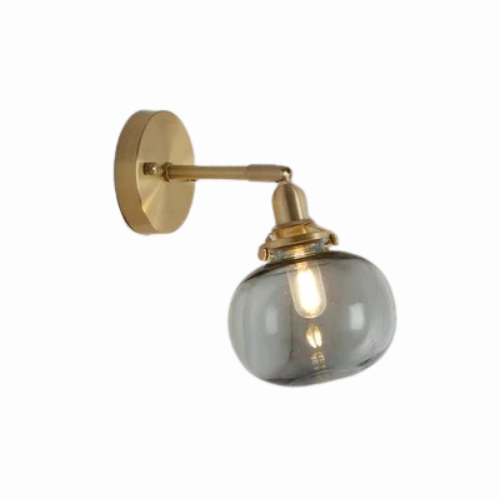 LichtZen - Nordisch moderne Wandleuchte mit Zugschalter - Glas und Eisen für Schlafzimmer oder Bad