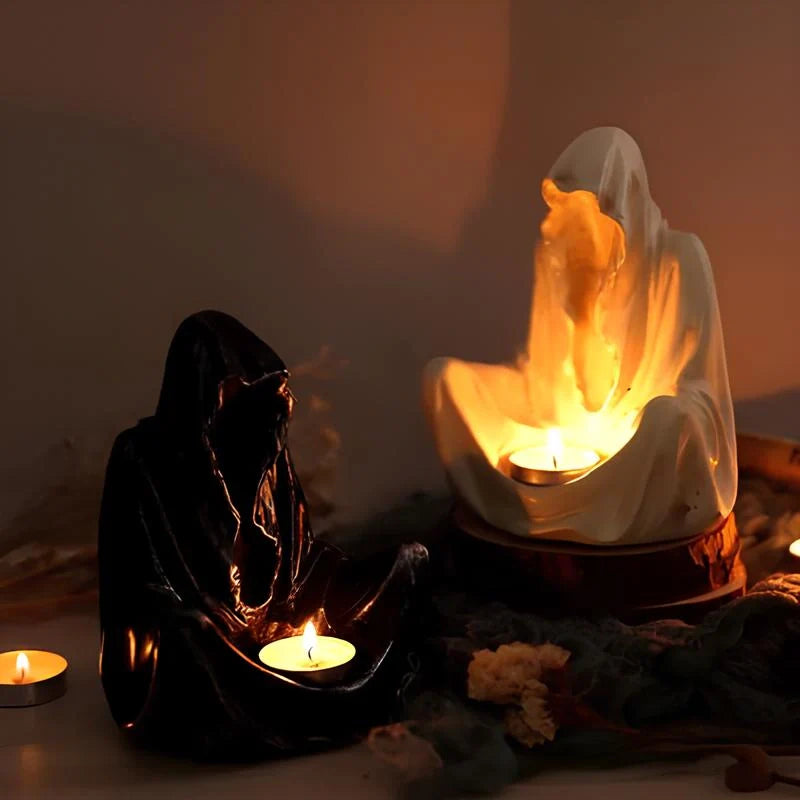 LumoAsh Kerzenhalter Vintage-Stil Dunkelgrau für Tischdeko Innen