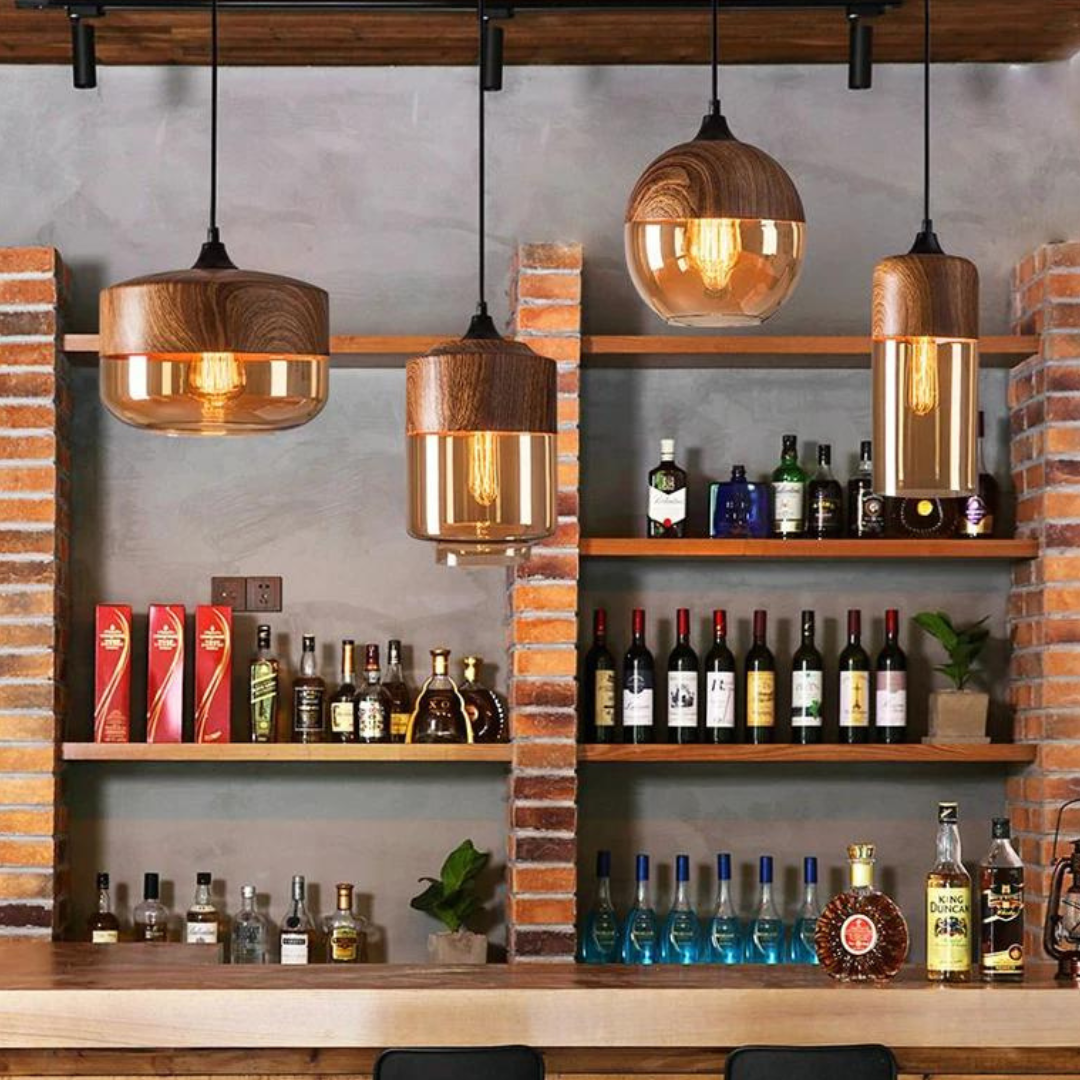 SkandiWood – Stilvolle LED-Deckenleuchte, Holzfinish, Wohnzimmer