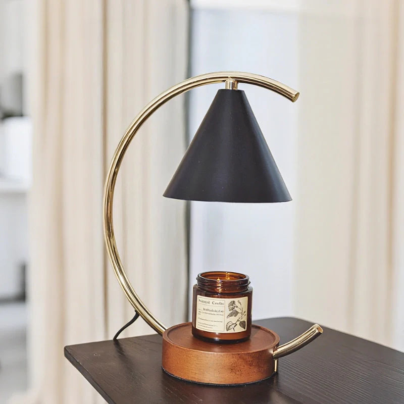 LunaGlow Duftlampe Vintage Stil dimmbar gold fürs Wohnzimmer