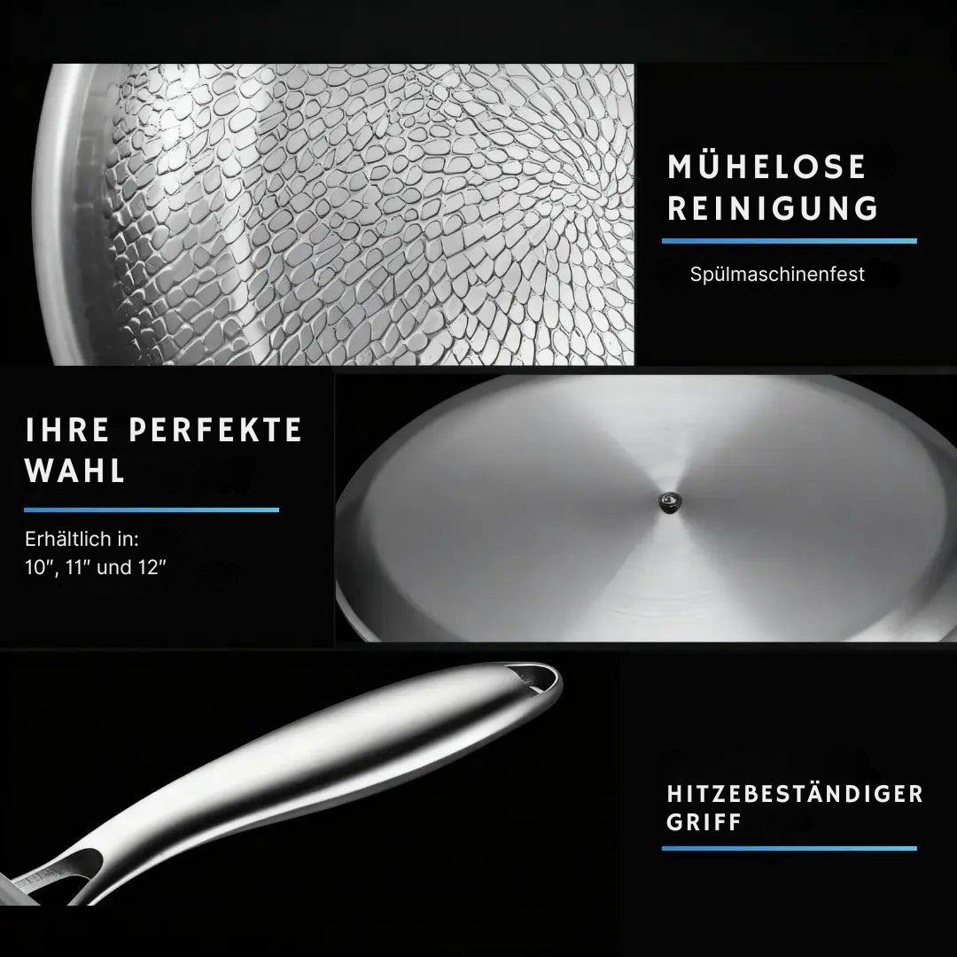 Wok-Pfanne aus Titan | Hammerschlag-Design, induktionsgeeignet