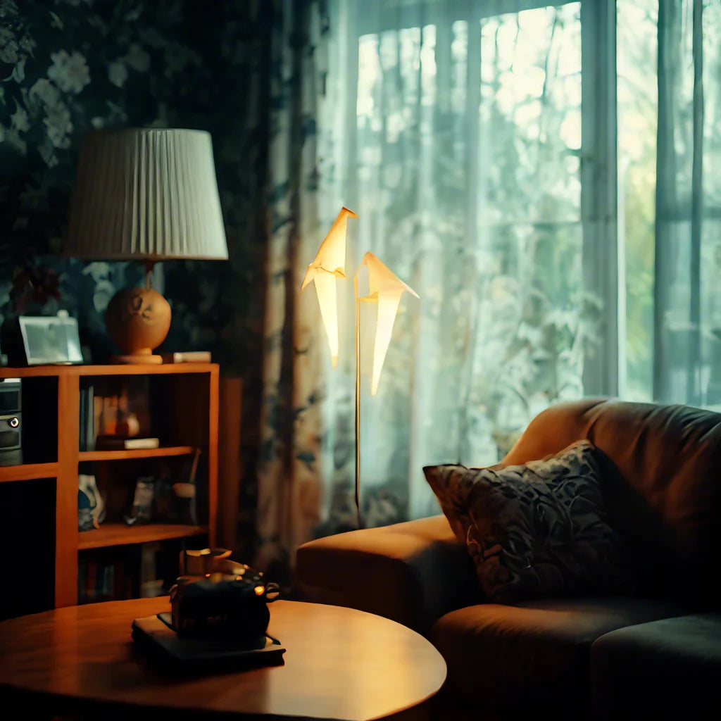 Origami Tischlampe Vogelform – LED – Warmes Licht – Schreibtisch