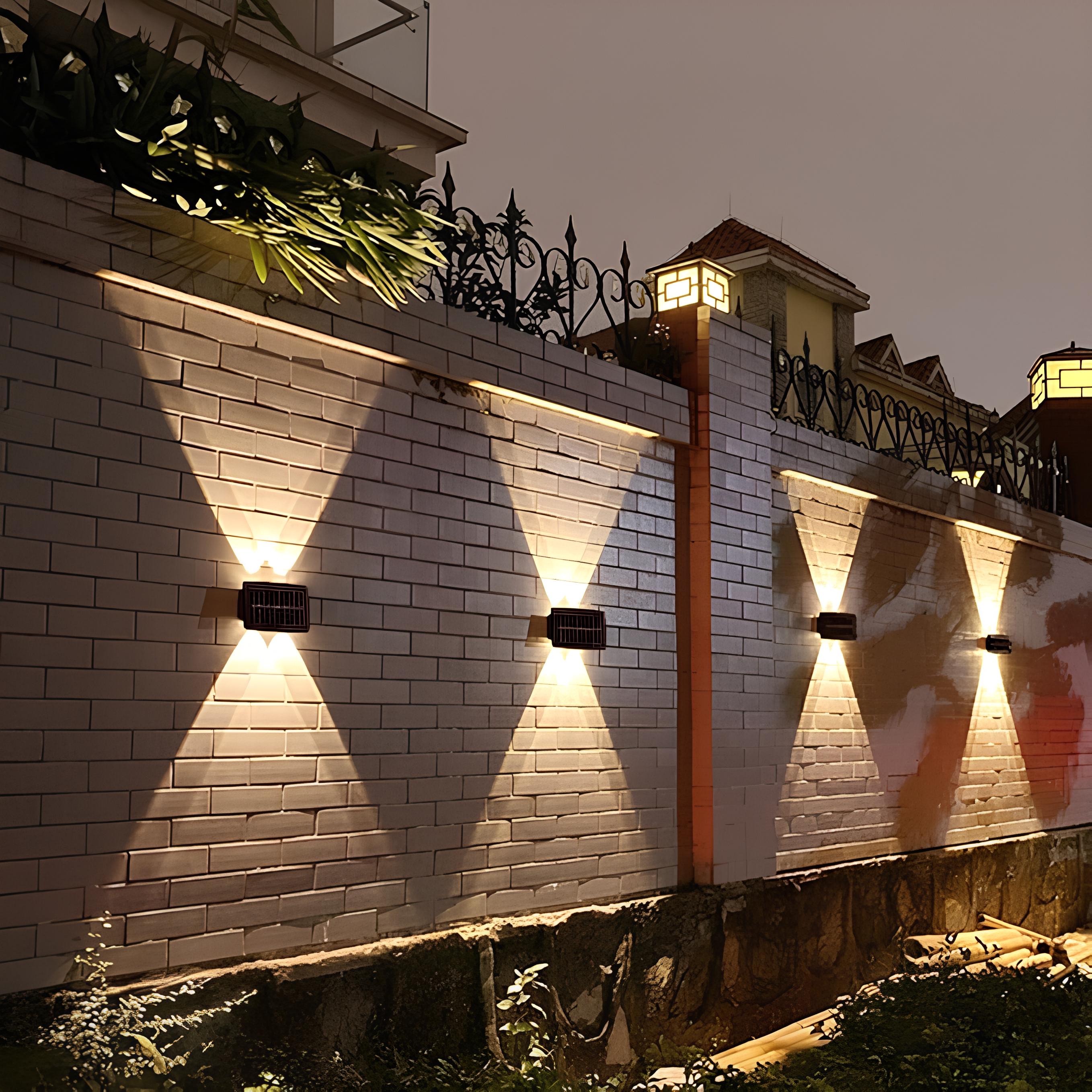 SolaGlow Wandlampe Modern Solar LED Schwarz für Terrasse