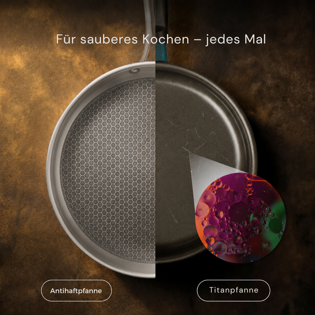 Bratpfanne aus Titan | Antihaftbeschichtung, 28 cm & 32 cm