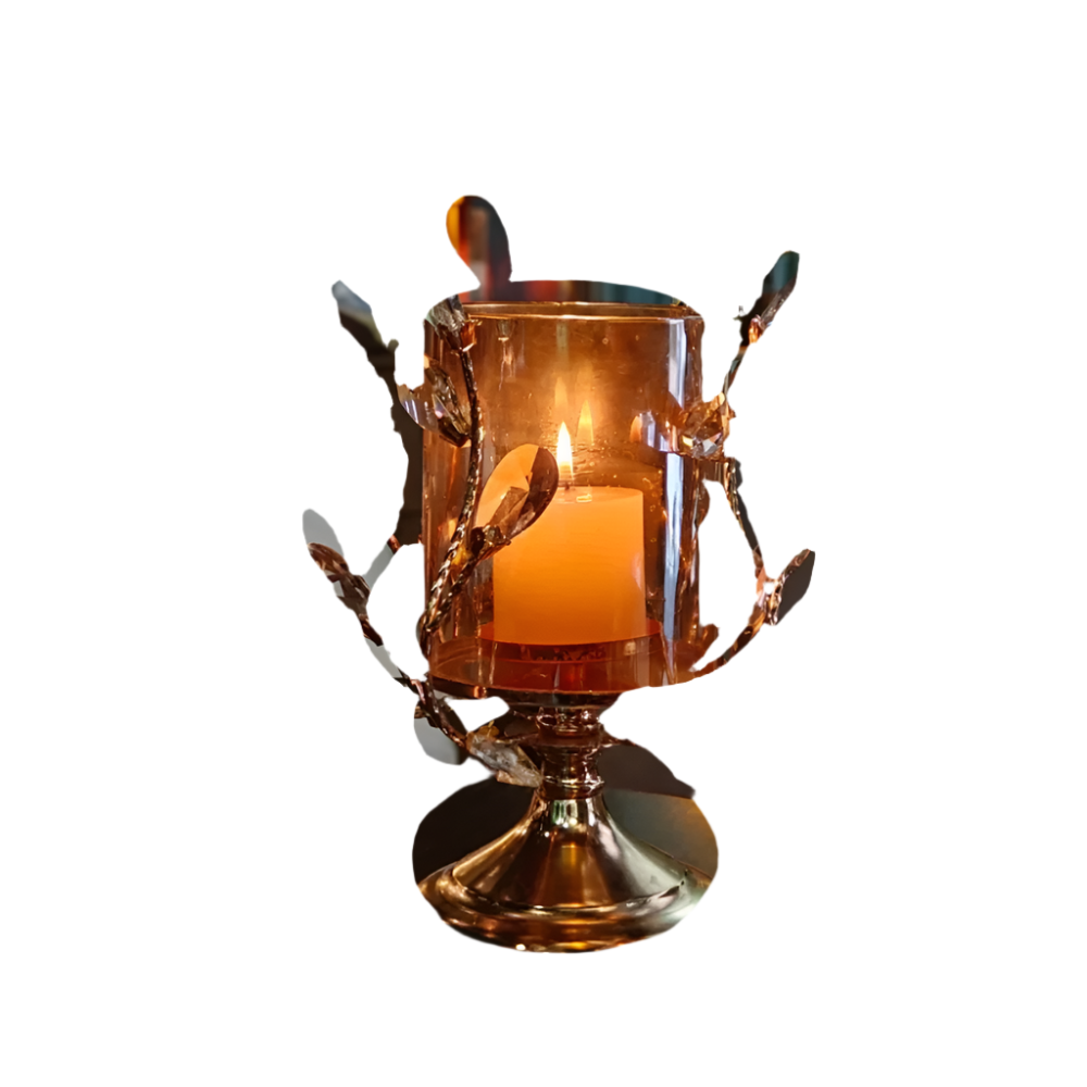 LumoPetal Kerzenhalter Blüten-Design Vintage Gold für Tischdeko