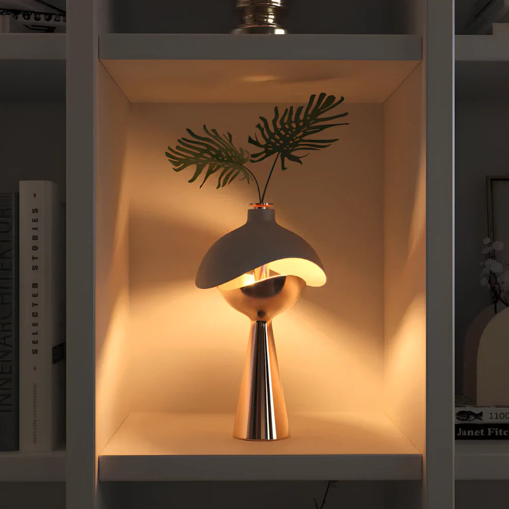 LumoKuppel Skulptur-Tischlampe Modern LED Design Weiß für Wohnzimmer