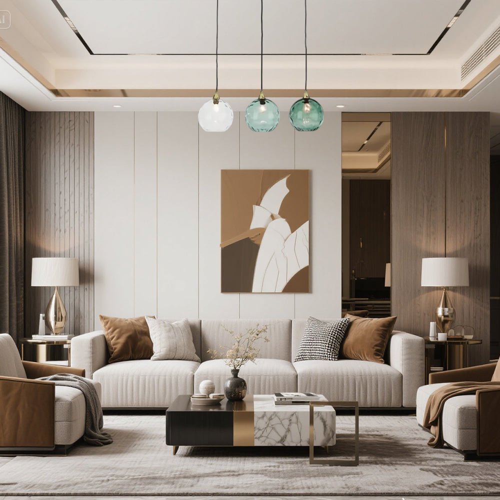 AquaGlow Glas-Pendelleuchte Modern Bunt mit Wassereffekt für Esszimmer