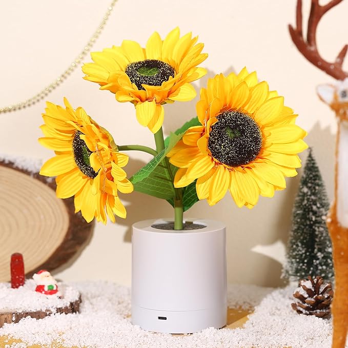 SolarBlüte Gartenlampe – Sonnenblumen-Design, LED, leuchtend, für Terrasse