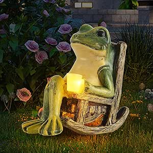 LumoFrog Deko Solarleuchte Frosch Figur LED Grün für Garten