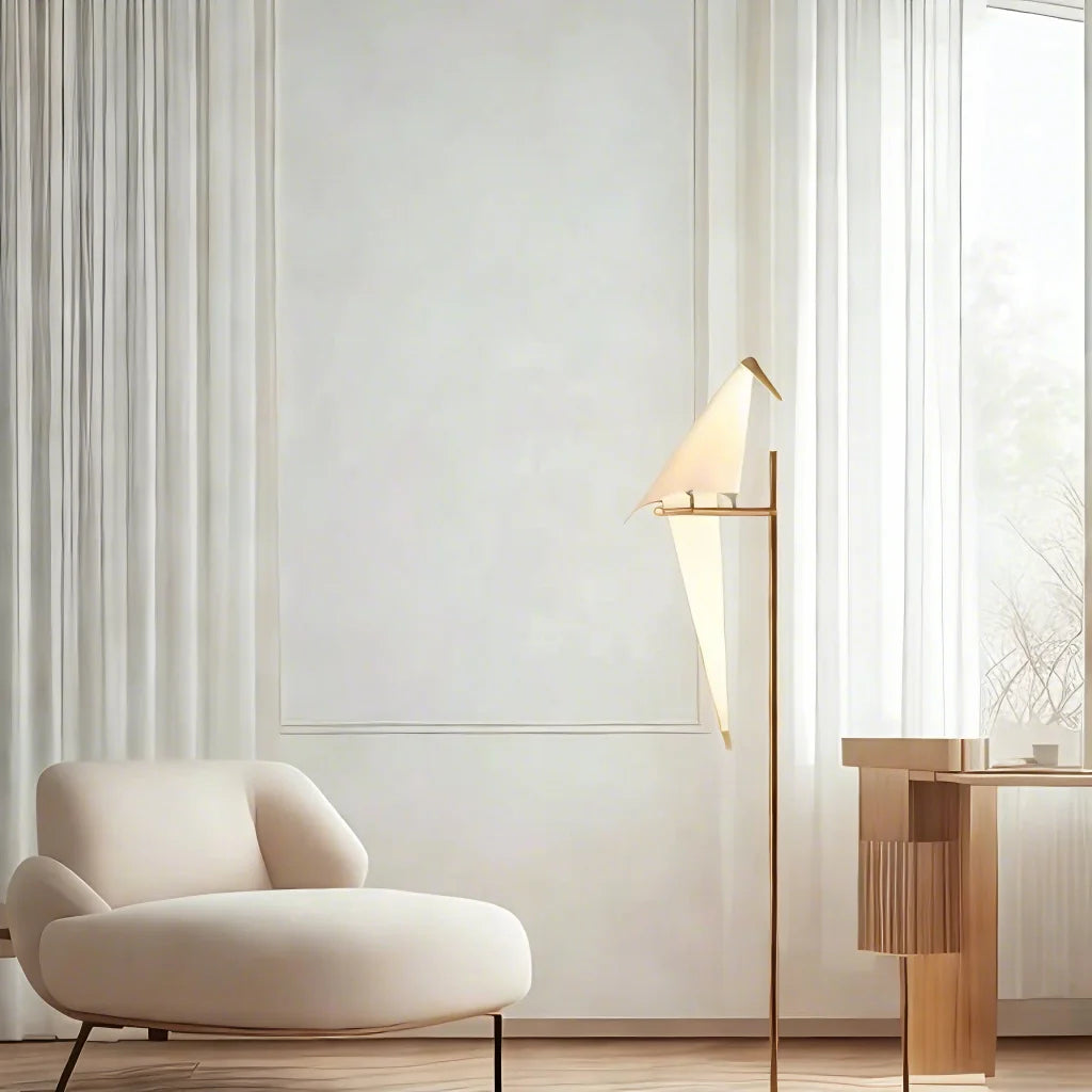 Origami Tischlampe Vogelform – LED – Warmes Licht – Schreibtisch