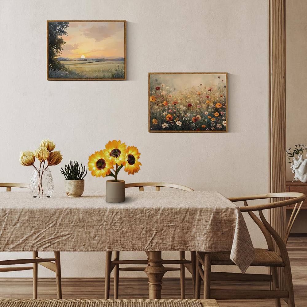 Sonnenblumen Tischlampe LED – Warmes Licht für Wohnzimmer, Schlafzimmer