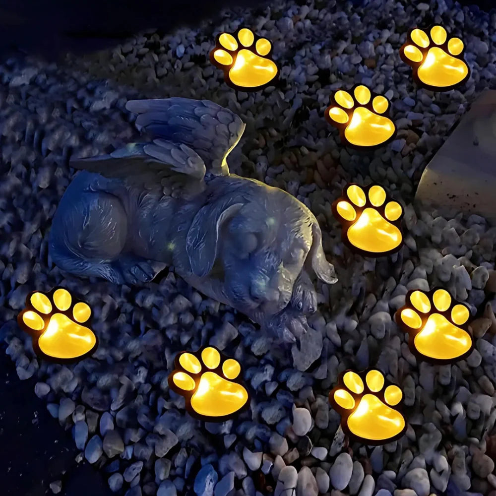 LumiPfote Solarleuchte Pfotenform LED warmweiß Garten