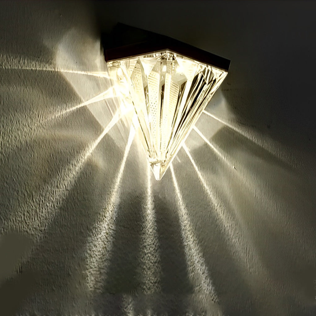 GeoLuxe - Geometrische LED-Solar-Wandleuchte - Wasserdicht Schwarz für Außenbeleuchtung