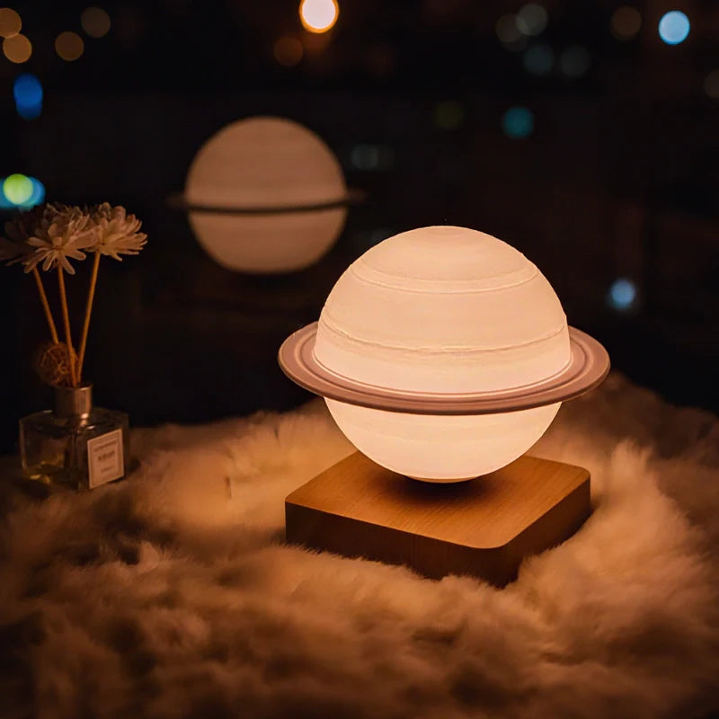 LunaFloat Schwebelampe – Moderne LED-Tischlampe in Weiß für Wohnzimmer
