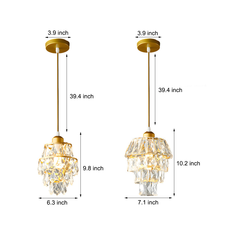 LuxeSpark - Mini Goldene und Schwarze Kristall-Kronleuchter