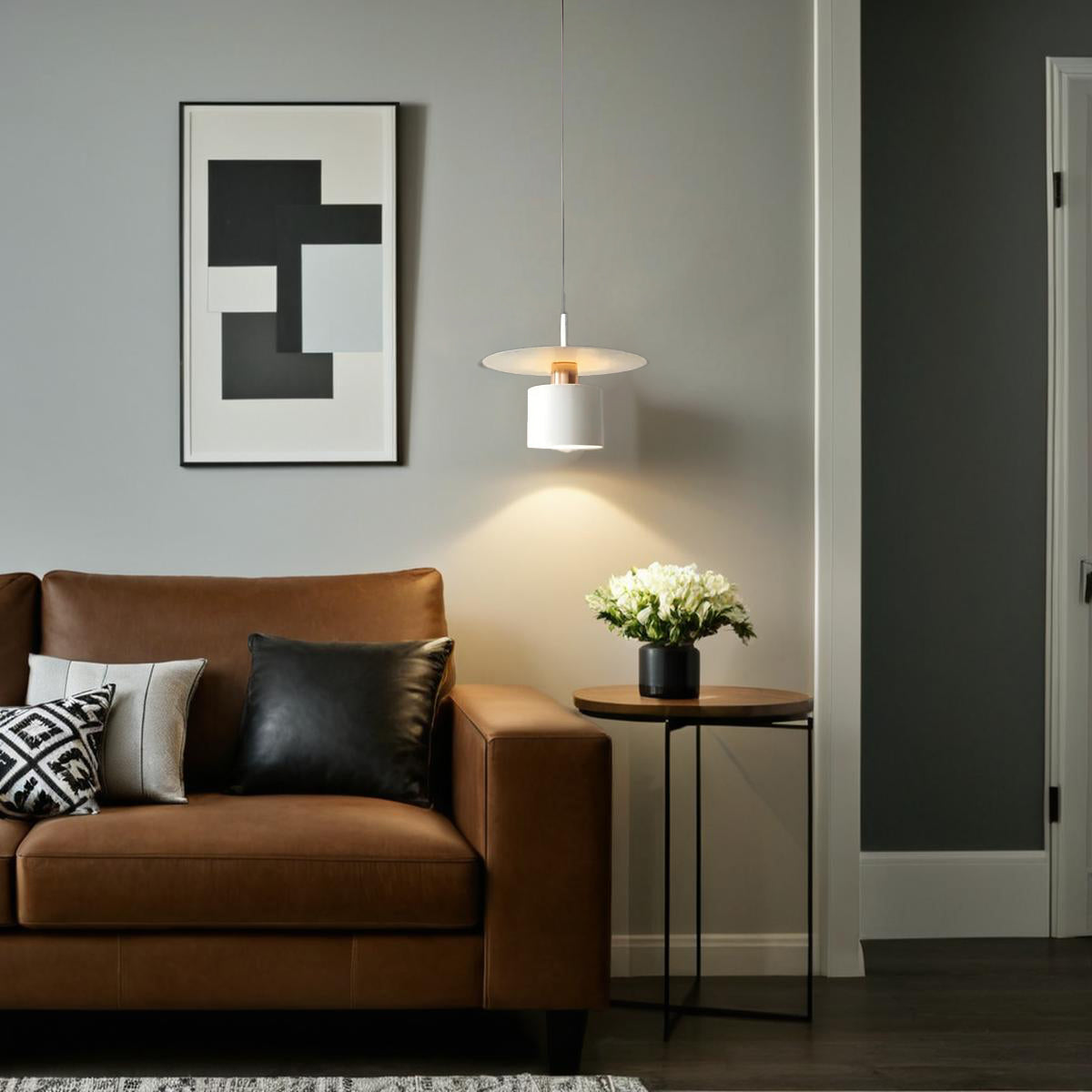 Moderne LED Pendelleuchte Zylinderform warmes Licht Küche Wohnzimmer