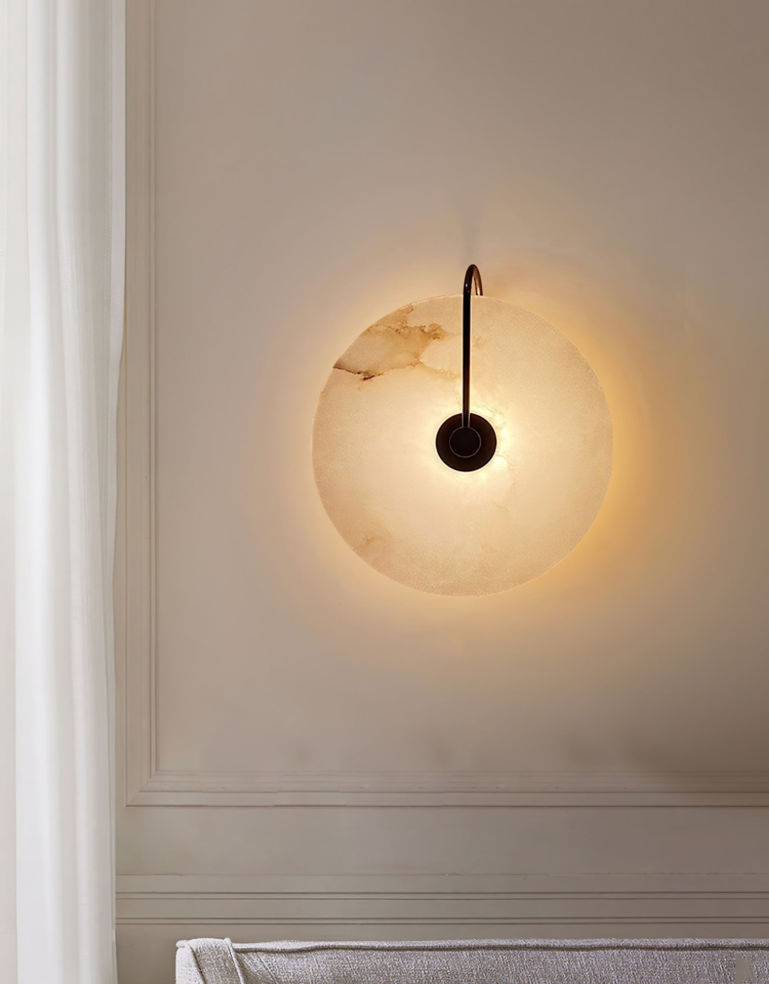 LumaAlba Wandleuchte – Modern, LED, Alabaster-Optik, Für Flur
