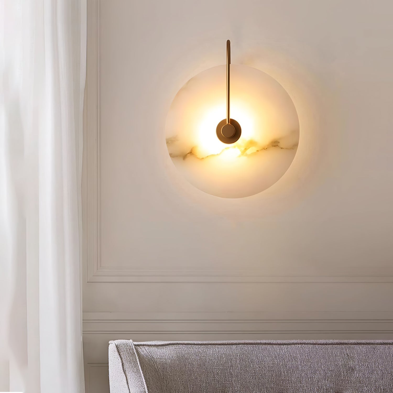 LumaAlba Wandleuchte – Modern, LED, Alabaster-Optik, Für Flur