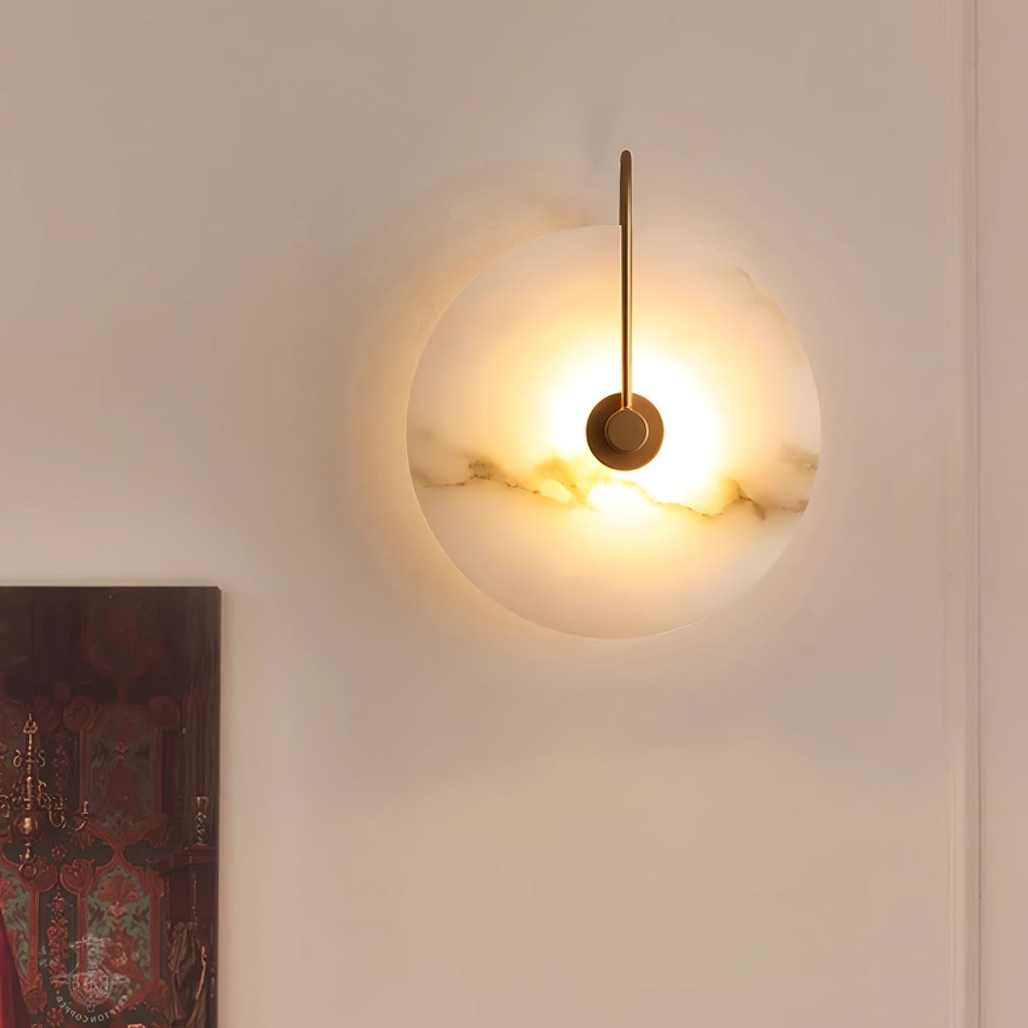 LumaAlba Wandleuchte – Modern, LED, Alabaster-Optik, Für Flur
