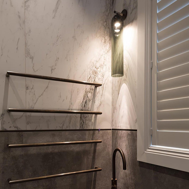 GlanzArt – Moderne Kunstglas Wandleuchte LED Gold Wohnzimmer & Flur