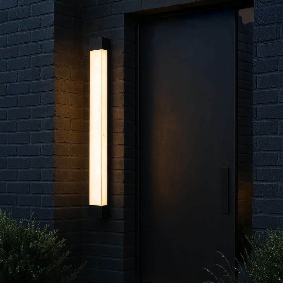 Außenwandleuchte Edelstahl | Eleganter Metallrahmen, Marmoreffekt 5