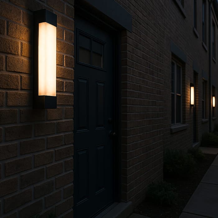 Außenwandleuchte Edelstahl | Eleganter Metallrahmen, Marmoreffekt 7